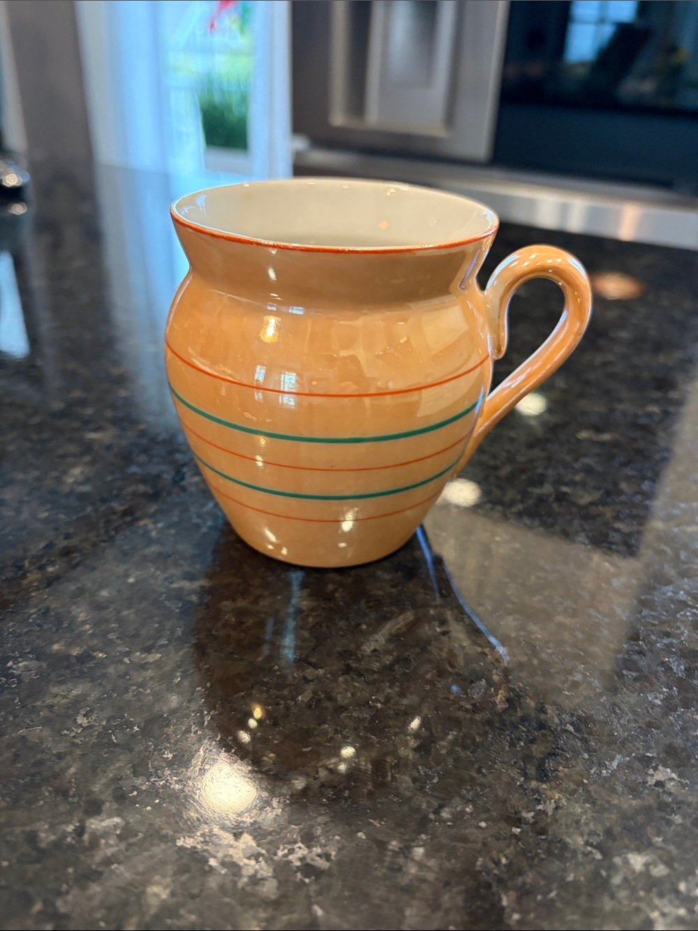 Orange Striped Ceramic Coffee Mug